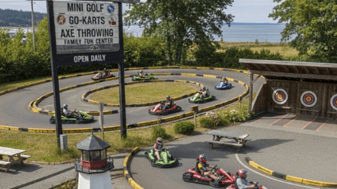 Mini Golf, Go-Karts & Axe Throwing (Station 49)