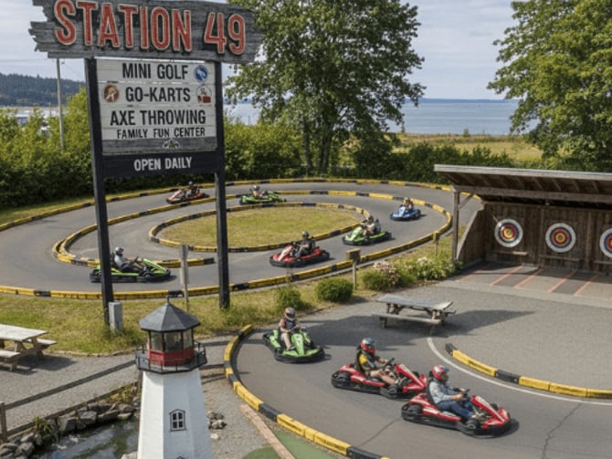 Mini Golf, Go-Karts & Axe Throwing (Station 49)